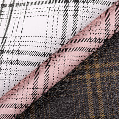 Worki Plaid Striped Printed PVC Faux Leather Fabric Sztucznie odporny na zadrapania
