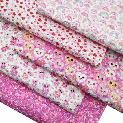 Drukowany różowy PU poliuretanowy skórzany błyszczyk Walentynki