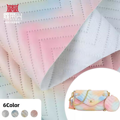 New Fashion Gradient Color Printed PU Synthetic Artificial Leather for Sofa Decorative Bag Packing Box Vinyl Faux Leather Fabric