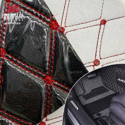 Niestandardowy podkładki z PVC skórzane stopy samochodowe Matka 4,6 mm grubość z piankową podkładką Stretchy Fit Embossed haftowane fotele samochodowe Sofy do toreb