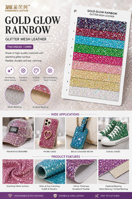 XR Holograficzna Chunky Glitter Syntetyczna Skóra