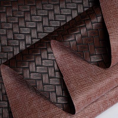 0.6mm Embossed Packaging Skóra Faux Płyty PVC Skóra Wielki Mat Weave