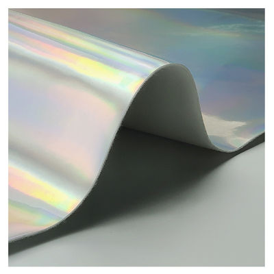 Lustrze laserowe PU Skóra i Sztuczna Skóra wodoodporna Gradient Odblaskowa Srebro