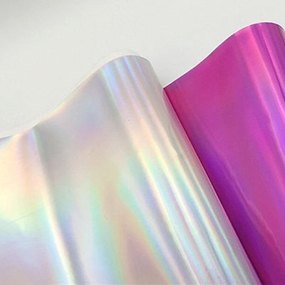 Lustrze laserowe PU Skóra i Sztuczna Skóra wodoodporna Gradient Odblaskowa Srebro