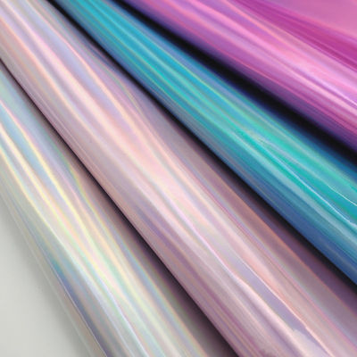 Lustrze laserowe PU Skóra i Sztuczna Skóra wodoodporna Gradient Odblaskowa Srebro