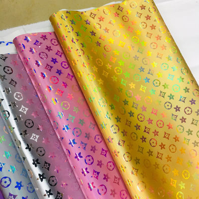 Borówka Laser Engrave PU Skóra Kolorowy Pentagon Kwiat Sztuczna Skóra PU