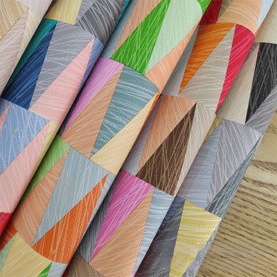 0.8mm Kolorowy Design Geometryczny Skóra z PVC do torebki, pudełka do pakowania, etui telefonicznej, dekoracja