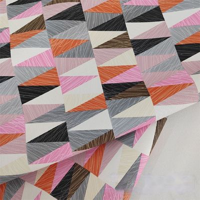 0.8mm Kolorowy Design Geometryczny Skóra z PVC do torebki, pudełka do pakowania, etui telefonicznej, dekoracja