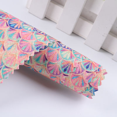 0.5mm Glitter PU skóra szczotkowana syrena rybna skala sztuczna PU skóra