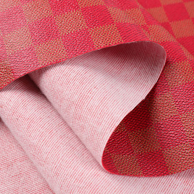 Drukowana skóra z PVC do torebki, tabliczka szachowa mieszane kolory, sztuczna tkanina ze skóry