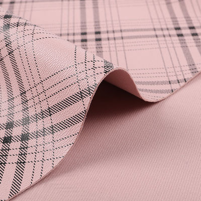 Worki Plaid Striped Printed PVC Faux Leather Fabric Sztucznie odporny na zadrapania
