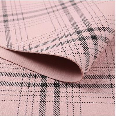 Worki Plaid Striped Printed PVC Faux Leather Fabric Sztucznie odporny na zadrapania