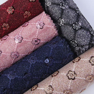 Sekwen Jasny kwiat Blitter PU Skóra przyjazna środowisku 100% skóra poliuretanowa