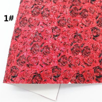 Różowa 100% PU Skóra Drukowana Gretel Rose Flower Polyurethane Imitacja Skóra