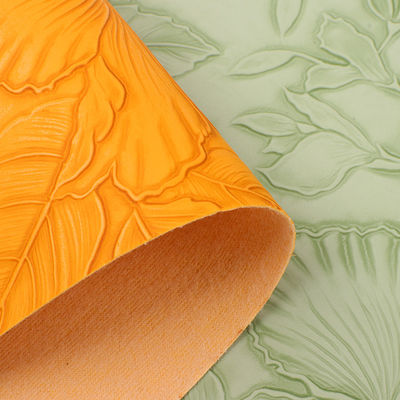 3D Retro Kwiatowy Kształtowana Skóra PVC Szczotkowana Do Podnoszenia Podniebienia Do Borówki Opakowania Pudełka Dekoracyjna Tkanina Placemat Skóra Faux