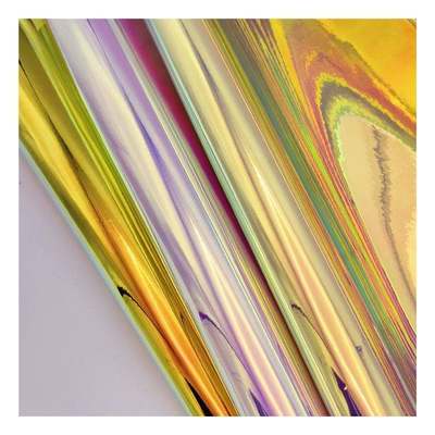 Rainbow Pu Holograficzne Metalowe Kolorowe Lustrzane Skóra Sztuczna Sztuczna Sztuczna Oszustwa Buty Pudełka Księgnik Skóra Tkanina