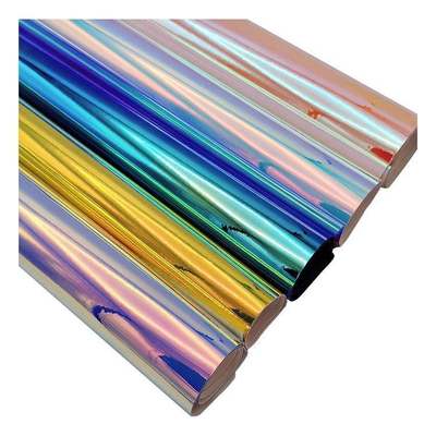 Rainbow Pu Holograficzne Metalowe Kolorowe Lustrzane Skóra Sztuczna Sztuczna Sztuczna Oszustwa Buty Pudełka Księgnik Skóra Tkanina