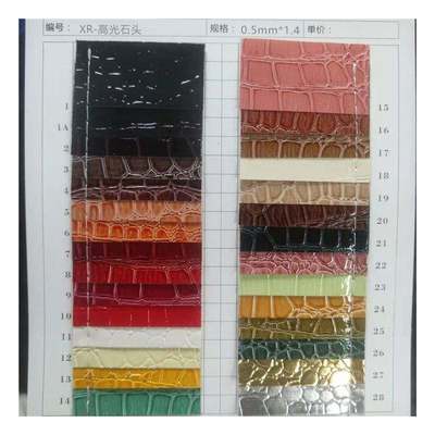 Wysoki połysk wzór kamienia PVC skóra syntetyczna wzór zwierzęcy Buty Torby i Torebki Tkanina ze sztucznej skóry