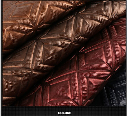 PVC Duże kwadraty wzór ziarnisty Syntetyczna sztuczna skóra Tkanina do torebek Krzesła Łóżka Buty Samochody Sofy