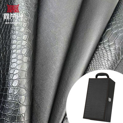 Sprzedaż hurtowa Pvc False Skóra Portfel Pudełko Buty Notatnik Litchi Zwierzęce Tkaniny krzyżowe Sztuczne tkaniny ze skóry syntetycznej