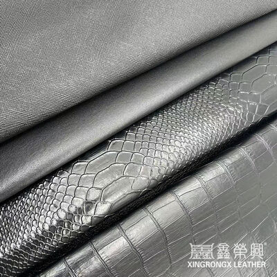 Sprzedaż hurtowa Pvc False Skóra Portfel Pudełko Buty Notatnik Litchi Zwierzęce Tkaniny krzyżowe Sztuczne tkaniny ze skóry syntetycznej