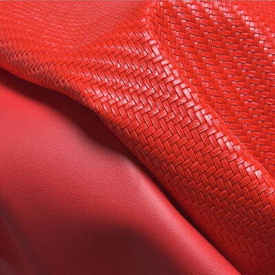 Synthetic PVC Artificial Leather Fabric Embossed Woven Pattern Stretch Waterproof Furniture Craft Sofa Chair Car Seat Bag Decor