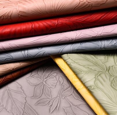 PVC 126 Flower Patterns Embossed Style Artificial Synthetic Leather for Bag Placemat Shoes Decorate Package Faux Leather Fabric