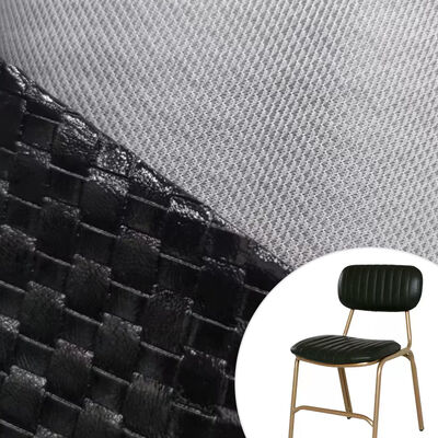 PVC Woven Pattern Synthetic Leather Embossed Faux Leather Materials for Shoes Bags Furniture Crafts Sofas Outdoor Use