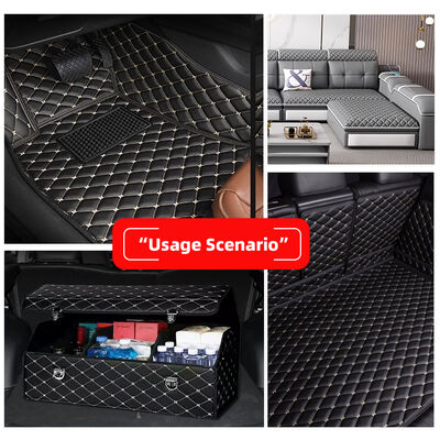 Niestandardowy podkładki z PVC skórzane stopy samochodowe Matka 4,6 mm grubość z piankową podkładką Stretchy Fit Embossed haftowane fotele samochodowe Sofy do toreb