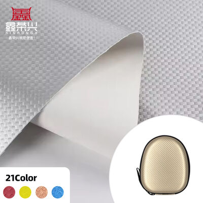 Elastic PU Carbon Fiber Straw Mat Grain Synthetic Leather for Clothing Bags Earphone Sleeve Box Faux Leather Fabric
