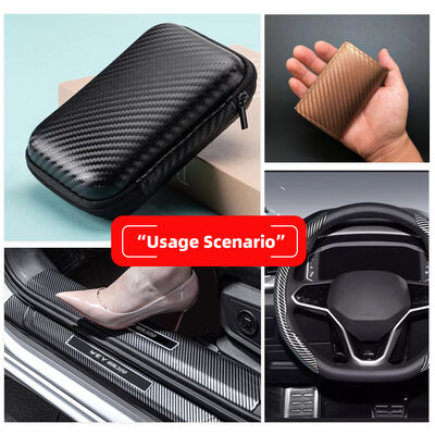 Wodoodporna elastyczna skóra syntetyczna PU z włókna węglowego do odzieży, etui na telefony, rękawów, pudełek - Trwała sztuczna skóra do rękodzieła i odzieży