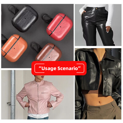 Elastic Semi-PU B251 Napa Grain Synthetic Leather Faux Leather Fabric for Clothing Bags Earphone Sleeve Box