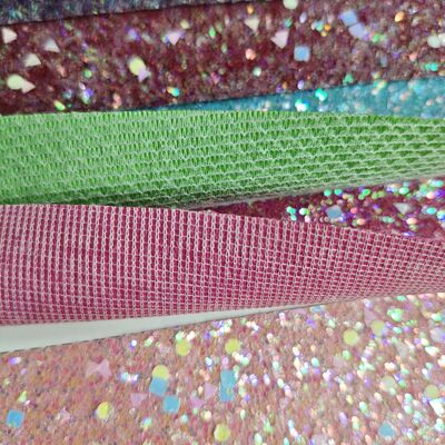 XR Holograficzna Chunky Glitter Syntetyczna Skóra