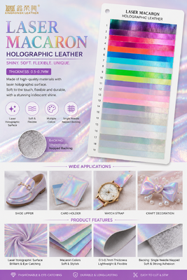 Laser Macaron Holograficzna skóra syntetyczna
