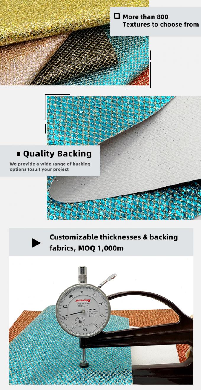 Siatka-Typ Gruboziarnisty Brokat PVC Skóra Syntetyczna Rozciągliwa Skóra Ekologiczna Materiał na Buty Bagaż Torbę Opakowania Sofa Podszewka Zewnętrzna 5