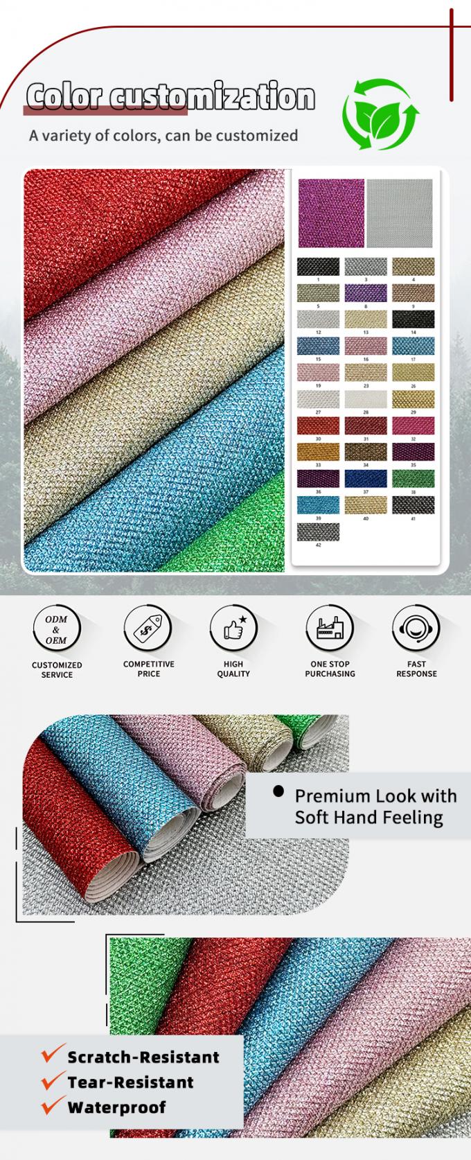 Błyskawica Grubie błyszczące PVC Sztuczna sk&oacute;ra obuwia podszewka do biżuterii Rzemiosło Bagaż worek opakowanie fałszywy materiał sk&oacute;rzany Sofa 4