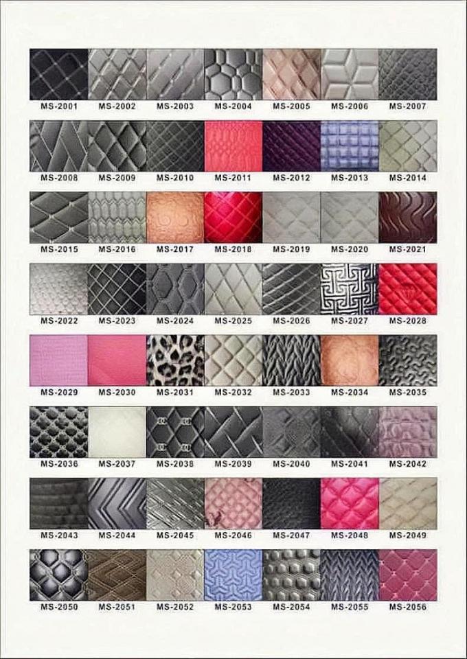 Niestandardowa pikowana skóra syntetyczna PVC z haftem, pianka poliuretanowa 6,0 mm do pokrowców na siedzenia samochodowe, sofy, tkanina ze sztucznej skóry 5