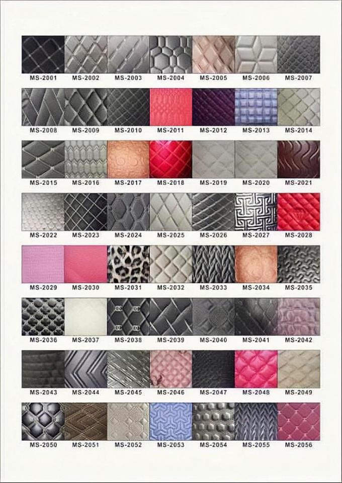 Niestandardowa pikowana skóra syntetyczna PVC z haftem, pianka poliuretanowa 6,0 mm do pokrowców na siedzenia samochodowe, sofy, tkanina ze sztucznej skóry 6
