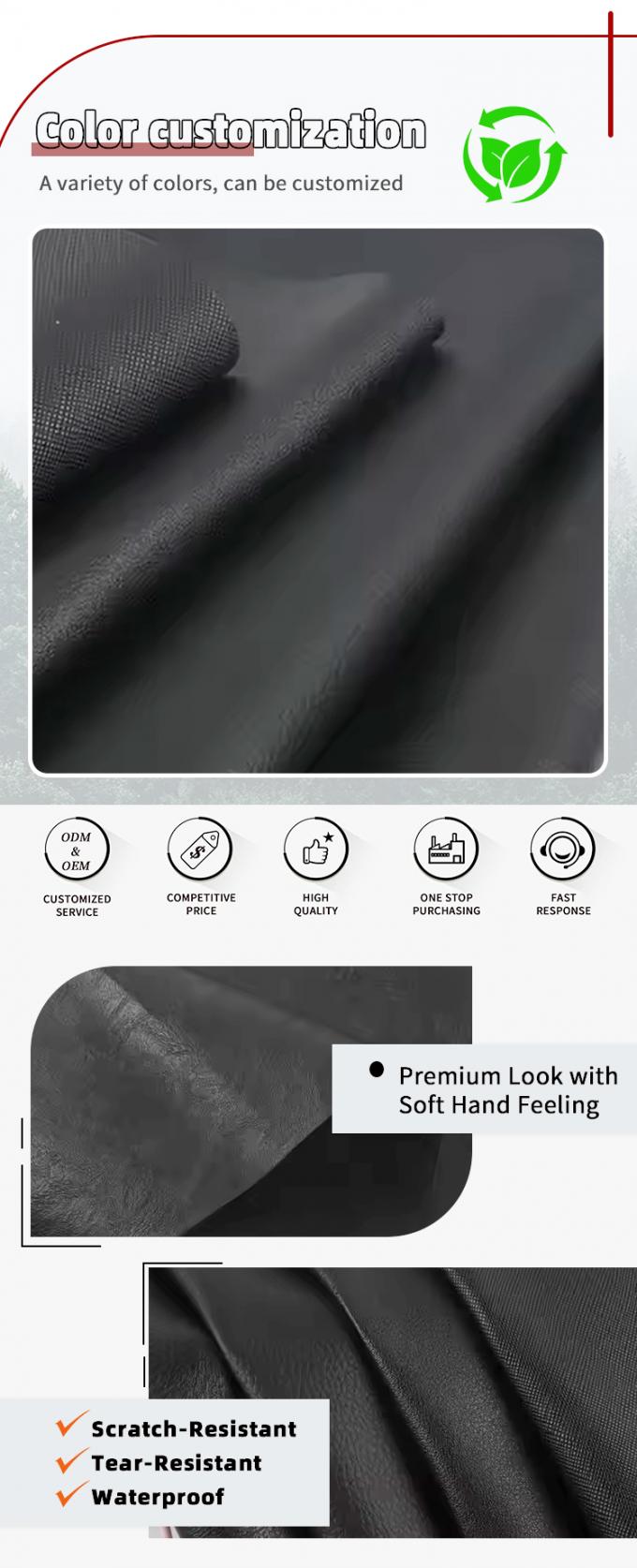 Hurtowy podwójnie szczotkowany podkład PVC Różne wzory wytłaczane Sztuczna skóra syntetyczna do toreb, sof, materiały ze sztucznej skóry 4
