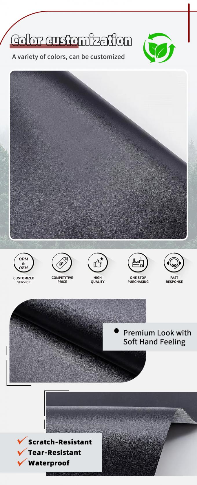 Odporna na ścieranie sk&oacute;ra z PVC do tapicerki meblowej szerokości 140 cm 4