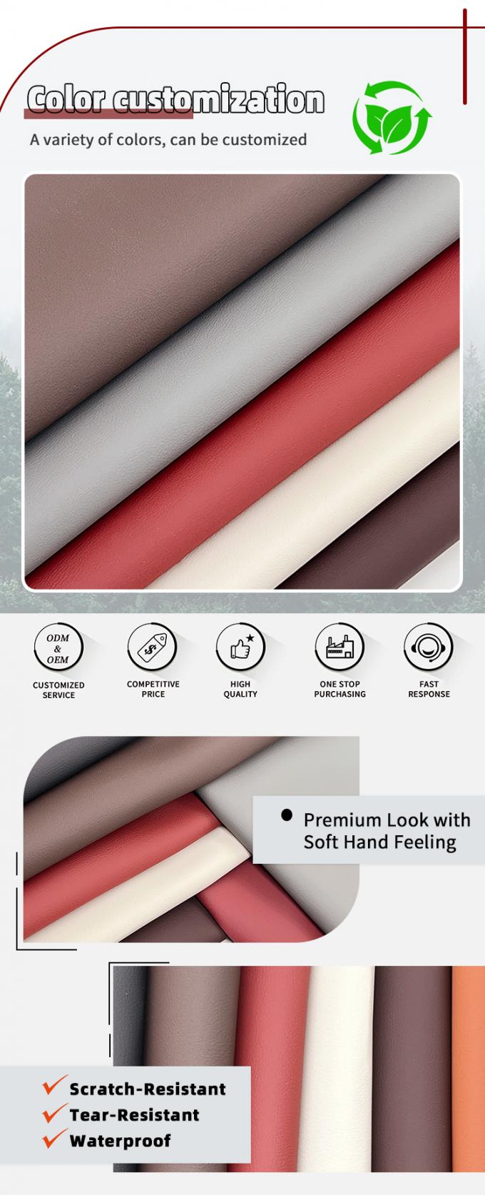 PVC Napa Tłoczona Sztuczna Sk&oacute;ra Wodoodporna Odporna na Ścieranie 137 cm Szerokości 4