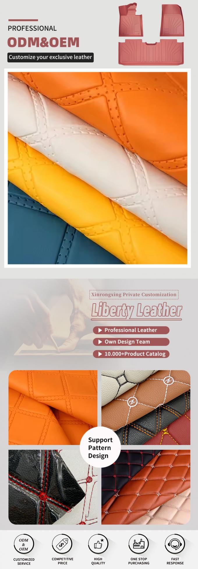 Sztuczna sk&oacute;ra syntetyczna PVC w romby, tłoczona, do tapicerki samochodowej, siedzeń samochodowych, sof, dekoracji, toreb, tkanina ze sztucznej sk&oacute;ry 4