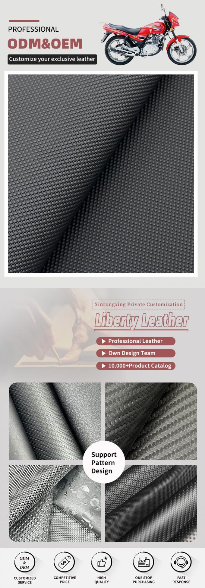 Tłoczona skóra syntetyczna PVC 0,7/0,9 mm, rozciągliwa w 4 kierunkach, materiały ze sztucznej skóry do siedzeń motocyklowych, rowerowych, mebli, samochodów 4