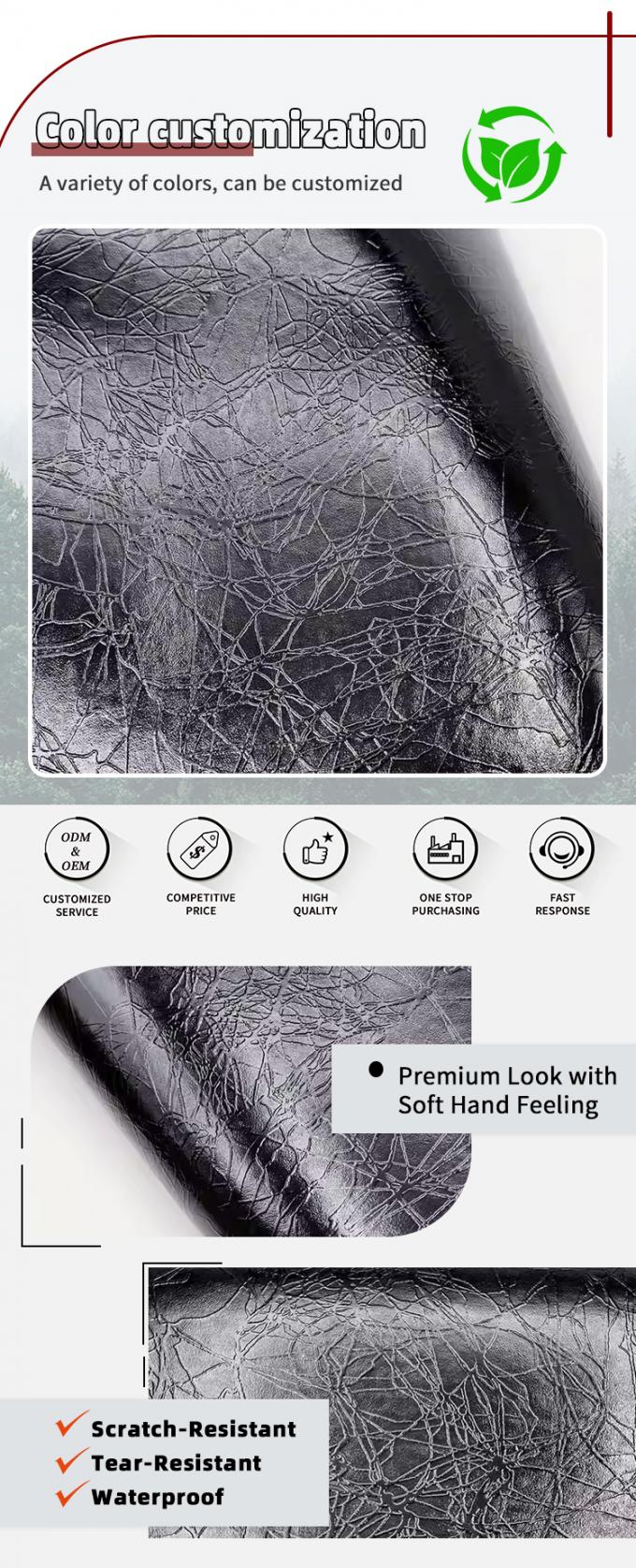 Hurtownia PVC Najważniejsze cechy 006 Najważniejsze cechy błyskawica Wz&oacute;r ziarna Sztuczna sk&oacute;ra syntetyczna Portfel Pudełko Buty Notatnik Tkanina 4