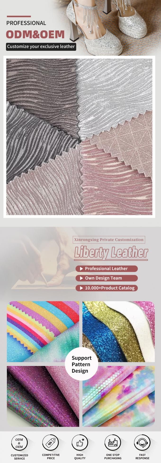 Elastyczna skóra syntetyczna PU z wytłoczonym brokatem, błyszcząca, połyskująca, do butów, toreb, kokard, rzemiosła, kapeluszy, sztuczna skóra 4