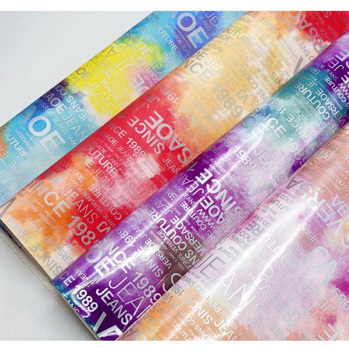 PU Rainbow Letter Print Magazine Design Skóra syntetyczna wodoodporna Tkanina ze sztucznej skóry do torebki bagażowej Meble kosmetyczne/sofy 7