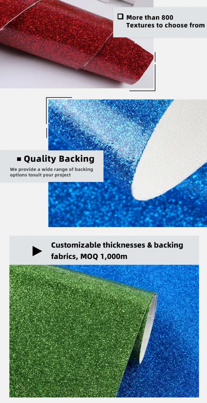 PU powlekany film Glitter Tkanina do butów Bow Crafts Faux skóra Skóra syntetyczna wodoodporne rozciąganie do podszewki sofy na zewnątrz 5