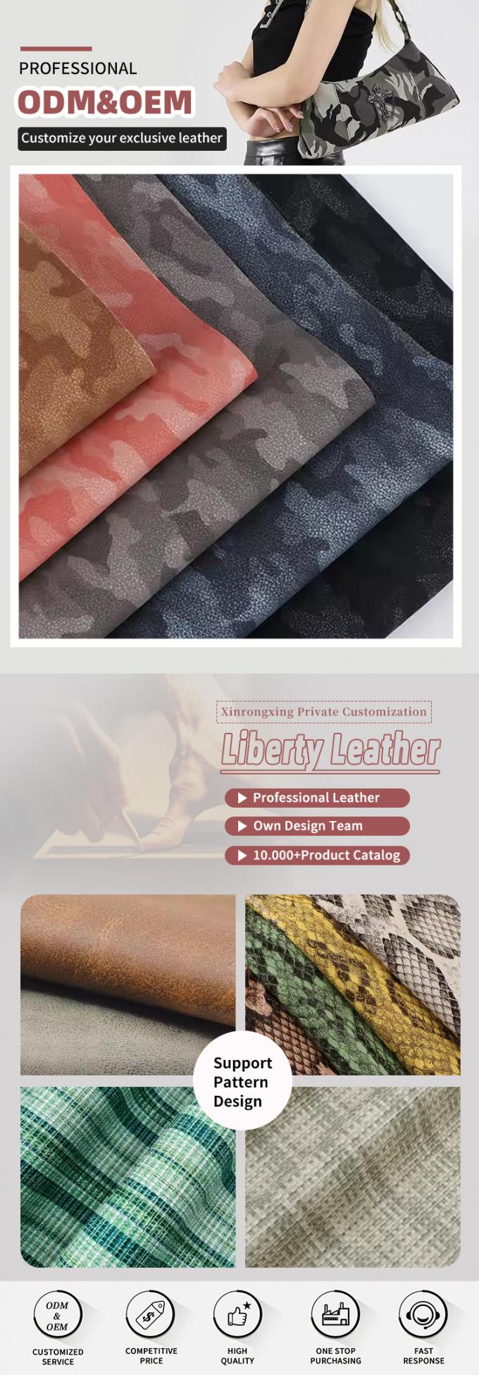 PU Skóra owcza zamrożona Nubuck Ziarno kamuflaż Sztuczna torebka skórzana Buty Portfel Dekoracja Notes Case Faux Skóra tkanina 4