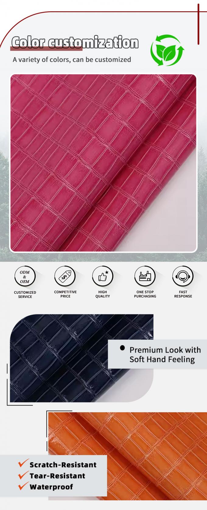 Wysokiej lśnienia PVC Bambus wzór Ziarno Sztuczna skóra syntetyczna Dekoracja buty torebki Pudełka Sztuczna tkanina skóra 4